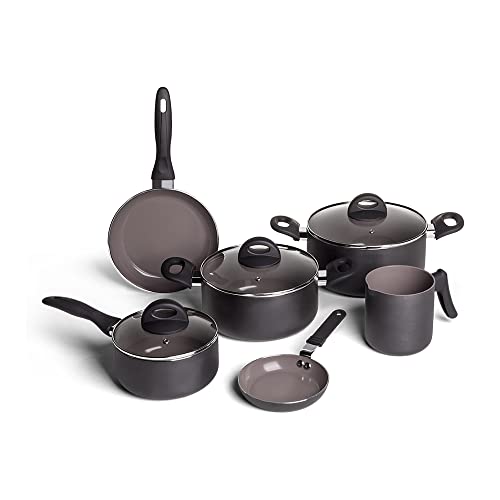 Brinox, Conjunto Panelas, 6Pcs Ceramic Life Smart Plus, Preto