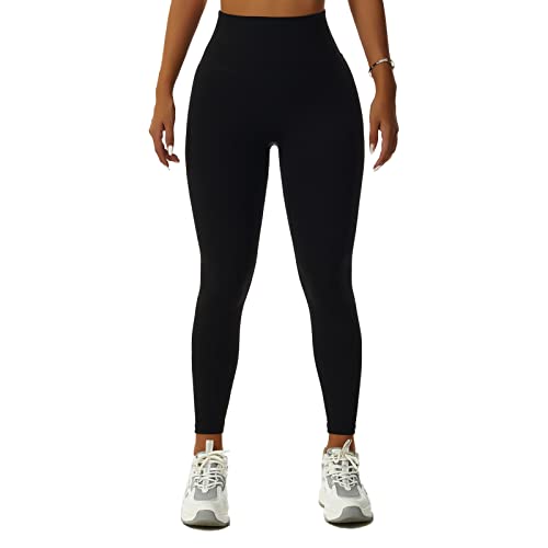 Las Polainas de Las Mujeres, Pantalones Delgados de la Yoga del Control de la Barriga del Color Sólido para el Gimnasio Completan un Ciclo (10/M)