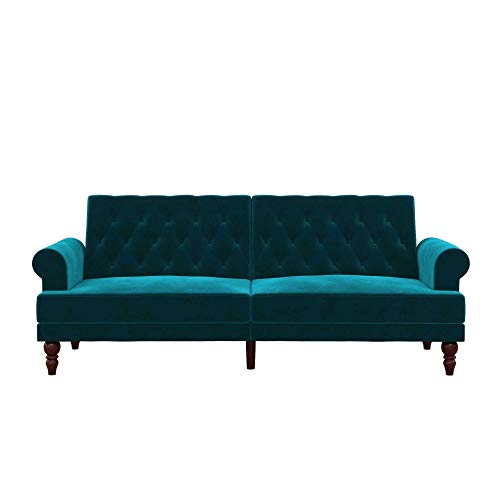 Novogratz 2342979N Upholstered Cassidy, Convertible Couch, Green Velvet Futon #TOP3