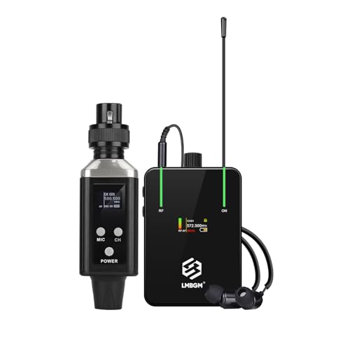 LMBGM AR9 UHF Mono Wireless In-Ear Monitor Pro System Transmetteur et récepteur ceinture pour studio, rééducation et performance en direct (AR9 Pro-1)