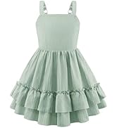 Arshiner Girls Cami Summer Dress Boho Sleeveless Casual Sundress with Pockets for 4-12 Y