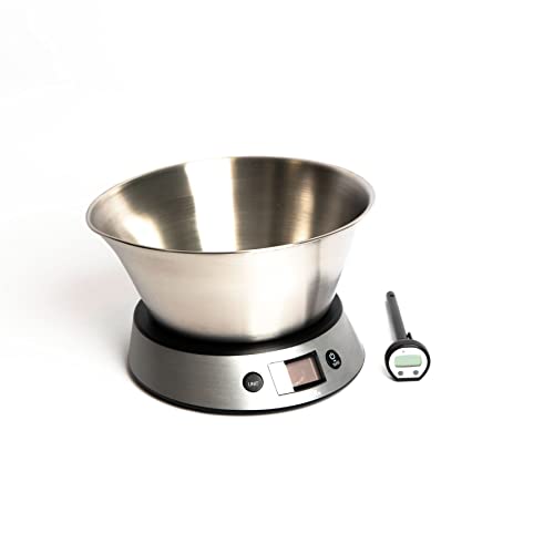 Taylor Gift-Boxed Pro Weighing Bowl Dual Digital Kitchen Scale 5kg, Pro High Temperature Thermometer