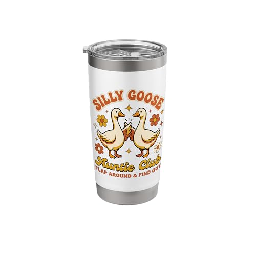 Retro Auntie Aunt Silly Goose Mothers Day Silly Goose Auntie Stainless Steel Insulated Tumbler