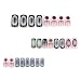IMSOHOT Press on Nails Medium Square Fake Nails Glossy Dark Green Blue Ombre French Tips Acrylic False Nails Gel Full Cover Acrylic Glue Stick on Nails for Women Girls 24Pcs
