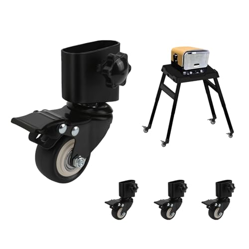 Caster Wheels Kit for Ninja XSKUNSTAND Outdoor Stand, Woodfire Outdoor Grill Stand Accessories for Ninja Grill Stand & Pizza Oven Stand, 360° Swivel Griddle Wheels with Brake for Ninja OG & OO series.