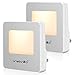 Plug in LED Night Light, Dusk to Dawn Sensor, Emotionlite Nightlights for Bedroom Hallway Kitchen Stairways Corridor Bathroom,Warm White, Ultra Slim, 2 Pack, UL Listed
