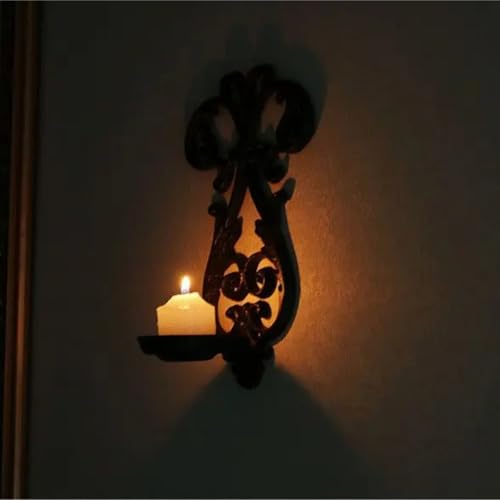 Candelabro de pared de hierro para decorar sin ocupar espacio en mesas 4