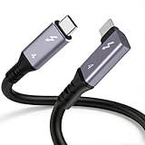 Puiseno USB4 Kabel 40Gbps mit 240W Power Delivery, Thunderbolt 4 Winkel Kabel kompatibles USB-C Datenkabel für 8K@60Hz Video, USB-C Monitor Kabel mit DP Alt Mode für MacBook und Dockingstation(1,0m)
