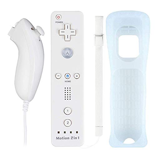Wii Nunchuck Remote Controller With Motion Plus Compatible With Wii And Wii U Console | Wii Remote Controller With Shock Function (1Pack_White) #TOP19