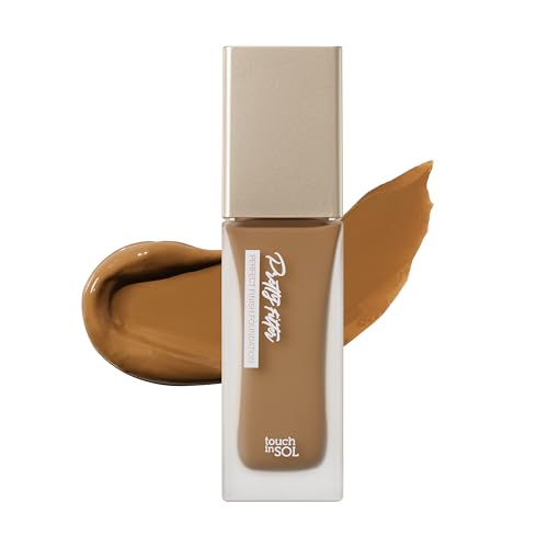 TOUCH IN SOL Pretty Filter Perfect Finish Foundation for Flawless, Natural Look - Lightweight and Full-Coverage Matte Base for All Skin Types, 1.18 fl.oz. (#5 Deep)