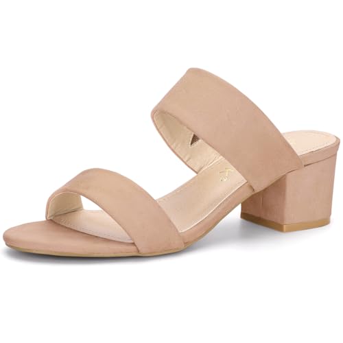 Sandales à talon bloc Allegra K nude en taille 40.5 avec double sangle