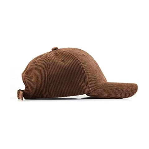 YESCAP Corduroy Baseball Cap for Women and Men Fashion Snapback Hat Casual Autumn Outdoor Sports Hats Girls Caps Unisex Gorras Brown, One Size Cover