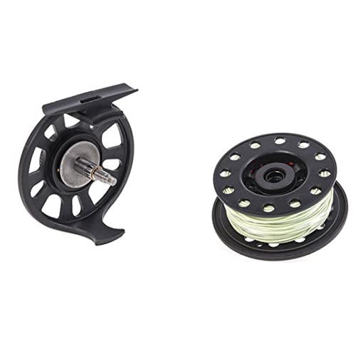 fishing reel with line Fly Fishing Reel Spinning Reel with Line Ice Fishing GLA 5/6 Wheel Throwing Accessories for Saltwater Freshwater Black - Image 5