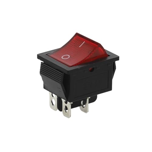 Interrupteur à bascule KCD4 rouge lot de 5 boutons d'alimentation 4 broches 250V