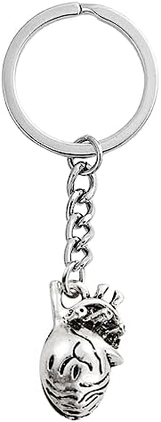 JSGHGDF Vintage 3D cervello portachiavi anatomico organi parti del corpo portachiavi ciondolo per medico laurea regalo gioielli artigianato, 5, Prossoefinito