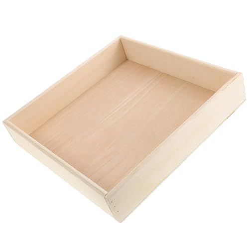Caja de arena de madera pulida y segura para almacenamiento