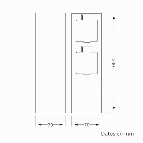 Miniatura 6 de Ledscom.De 2 Pzas. Toma De Jardín Pilar Pomi Para Exterior, Ip44, 2 Vías, Acero Inoxidable, Negro, Cuadrado, 23 Cm