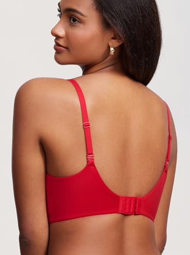 Image of DOBREVA Women's Push Up Wireless Bra Padded T Shirt Bras No Underwire Plunge Bralette