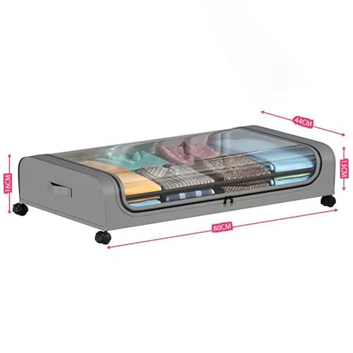 AOKEKEYUA Armazenamento sob a cama, recipientes de armazenamento sob a cama com rodas, organizador d