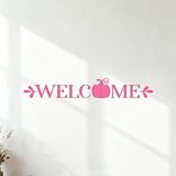 Adesivi con incisioni di pregio Autunno Lettering Ringraziamento Ciao 28.8x184.7cm Impermeabile Rosa