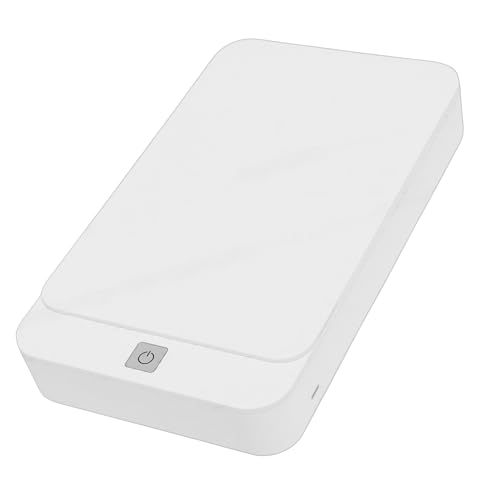 Wisoqu Cell Phone Cleaner Box, 253.7nm Light Sanitizer for Phones Under 6.7 Inch with USB Charging, Portable Cleaning Box for Keys Toothbrushes Watches (White)