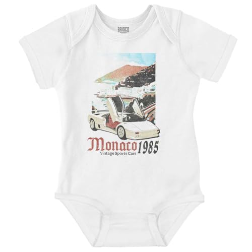 Brisco Brands Monaco 1985 Vintage Sports Car Baby Bodysuit Jumper Boys