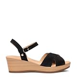miMaO Cuñas Ligeras de Tiras Cruzadas Negro, EU 38