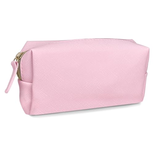 Leather Makeup Bag Set - Womens Small Cosmetic Bag for Purse with Pencils, Large Black Relavel Makeup Bag for Purse - Perfect for Travel and Daily Use