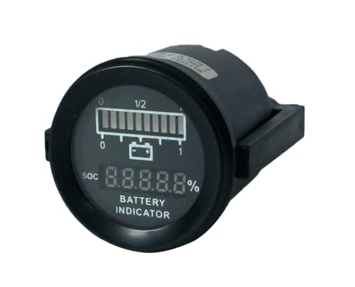 Evolution Golf Cart Battery Indicator Gauge (Round) for Lithium Battery