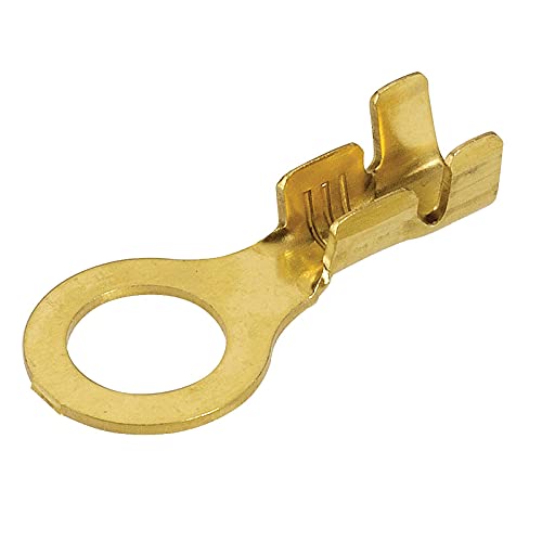 Narva Non-Insulated Brass Ring Terminal 100-Pieces, 6.3 mm Diameter