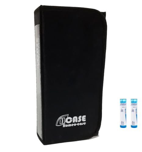 HOMEO-Case | Estuche de Homeopatía con 10 Espacios para Tubos 6 gr Tipo Cemon y 60 Tubos 4 gr Tipo Boiron | Estuche Tubos de Homeopatía | Color Negro (No Incluye Tubos)