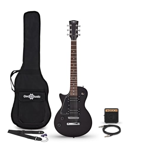 3/4 New Jersey Left Handed Electric Guitar Black, Mini Guitar Amp Pack