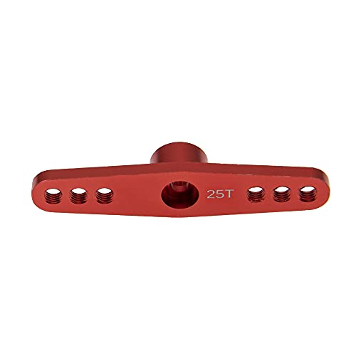 3Pack Sharegoo Aluminum Alloy 25T Servo Horn Double Arm Steering Arms Compatible With Futaba Savox Power Hd Hsp Mg995 Servos Motor 1/8 1/10 Rc Car Buggies (Red) #TOP1