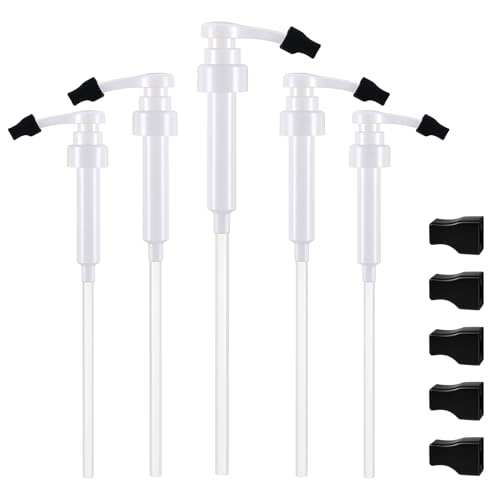 Nuogo Syrup Pump Compatible with Monin 750ml Bottles, White, 5 Pcs
