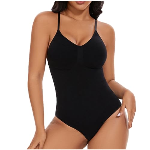 Ayolanni going out tops Bodysuits for Womens Fashion Vneck Spaghetti Strap Bodysuit Thong Shapewear Tummy Control Going out Tops Sexy Outfit