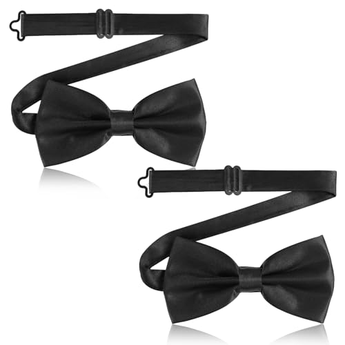 2 peças de gravata borboleta para homens, gravata borboleta preta ajustável, gravata borboleta clássica para casamentos, banquetes, bandas, formaturas, Natal, celebrações e quaisquer outras ocasiões
