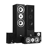 Ensemble de 5 enceintes LTC pour une utilisation en Home Cinéma composé de 2 enceintes colonnes, d'une enceinte centrale et de 2 enceintes surround