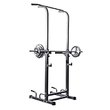★ FITNESS MULTIFUNCIONAL: Estante para sentadillas libremente ajustable y barra horizontal de gimnasia. Squat Stand le permite realizar de forma segura varios ejercicios, incluyendo press de banca, press de hombros, sentadillas, flexiones, levantamiento de pesas, barra horizontal de gimnasia, etc. Se puede cambiar libremente a soportes para sentadillas, estaciones de inmersión y barras horizontales.