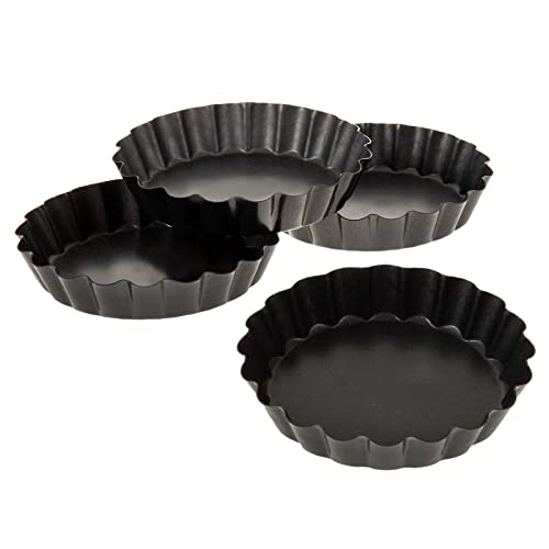 Preisvergleich Produktbild SIDCO Tortlett Backform 4 x Tartelette Förmchen Quiche Tortelett Form Ø 10 cm