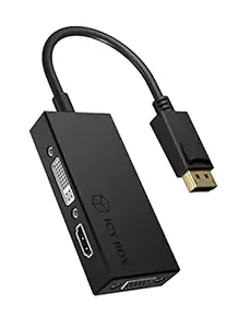 Icy Box Displayport Adapter USB - Hdmi/Dvi-D/Vga Black [Ib-Ac1031]