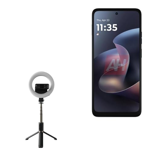 BoxWave Stand and Mount Compatible with Motorola Moto G Play (2026) - RingLight SelfiePod, Selfie Stick Extendable Arm with Ring Light - Jet Black