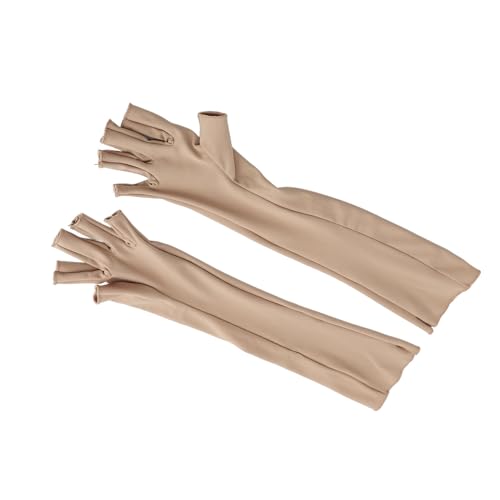 1 Paar Kompressionshandschuhe, Kompressionsarmmanschette, Fingerlose Kompressionshandschuhe für Damen und Herren, Karpaltunnel-Schwellung, M (YELLOW)