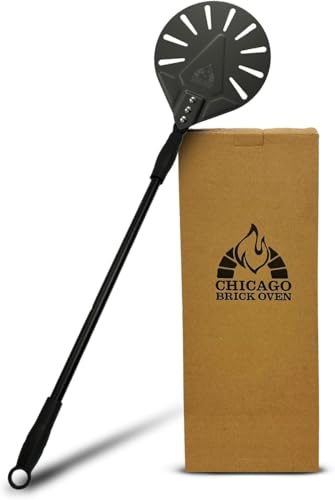 Image of Chicago Brick Oven Turning Perforated Pizza Peel - 7 inch Diameter - 35 inch Overall Length - Premium Pizza Peel, Pizza Steel, 12 Inch for Professional and Home Use