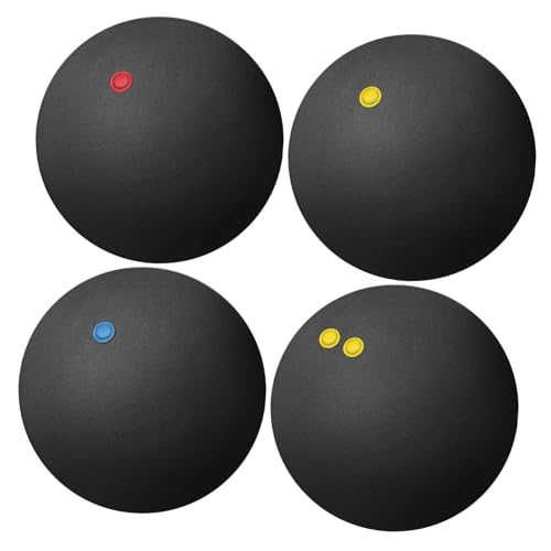 POPETPOP Elasticity Flexibility Training 4 Squash Balls High Bounce Small Dots for Boys and Girls Adults Racket Sports Gym Home