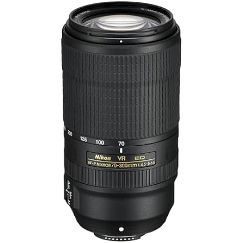 Nikon AF-P NIKKOR 70-300mm f/4.5-5.6E ED VR Fixed Zoom Digital Slr Camera Lens, Black