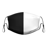Face Mask Half Black Half White Dust Mask Breathable Adjustable Reusable Windproof Cover