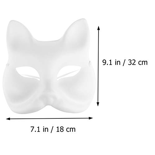 Amosfun 10 peças de máscara de pintura branca faça você mesmo máscara de raposa em branco máscara de