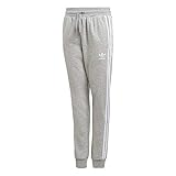 adidas trefoil pants pantaloni della tuta, medium grey heather/white, 134 unisex-bambini