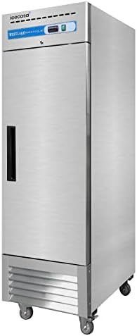 ICECASA 27"W Commercial Freezer 1 Solid Door, 23 cu.ft 1 Section Stainless Steel Reach-in Freezer for Restaurant, Bar, Shop, etc