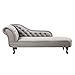 Produktbild Riess Ambiente Design Chesterfield Récamière in Silbergrau Samt Recamiere Chaiselongue Lounge Sofa Relax Liege Nieten Wohnzimmer